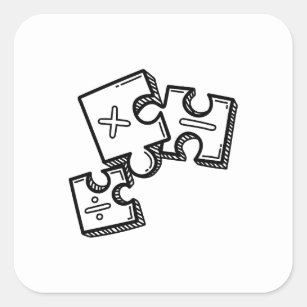 coole wiskunde games vierkante sticker