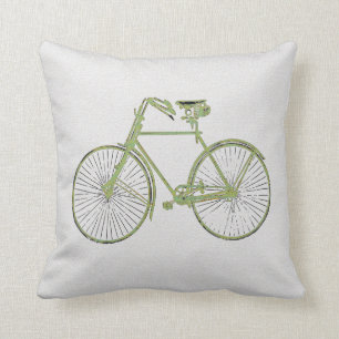 coole witte groene fiets Throw kussen