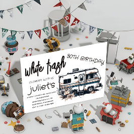 Coole witte vuilnis 30e verjaardagsuitnodigingen kaart