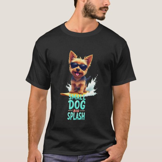 Coole Yorkshire Terrier Surfhond T-shirt (Voorkant)