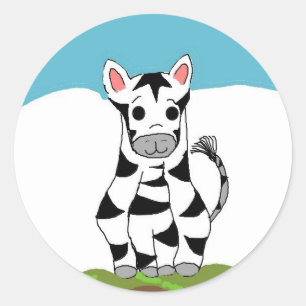 Coole Zebra Ronde Sticker