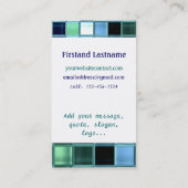 coole Zee Glass Mosaic aangepaste visitekaartjes (Achterkant)