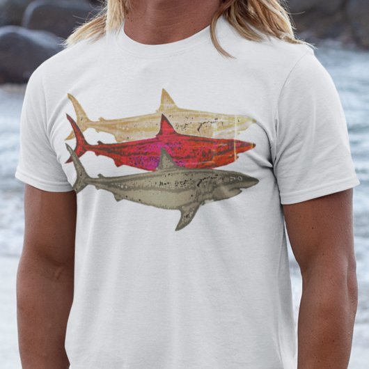 coole zeeen haaien wit t-shirt