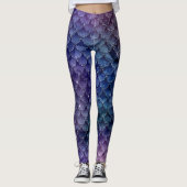 coole zeemeermin glitter blauwe groene watereenhoo leggings (Voorkant)
