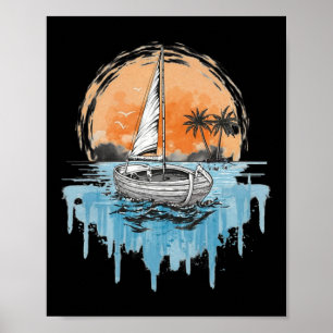 Coole zeilboten op open water Nautical thema zeile Poster