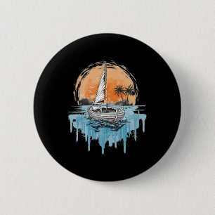 Coole zeilboten op open water Nautical thema zeile Ronde Button 5,7 Cm