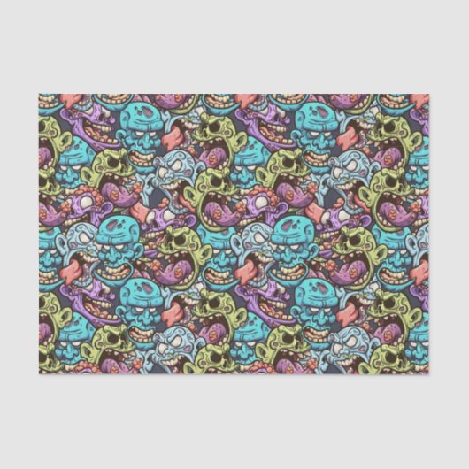 coole zombie Halloween party Tissuepapier (Voorkant)