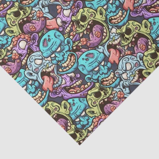 coole zombie Halloween party Tissuepapier (Detail)