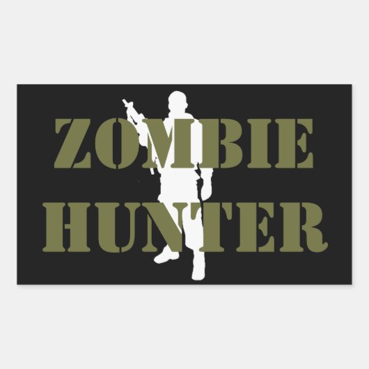 Coole ZOMBIE JAGER Rechthoekige Sticker (Voorkant)