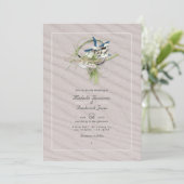 Coole zomer QR-code RSVP strandbruiloft Kaart (Staand voorkant)