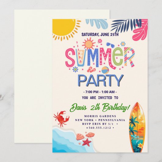 COOLE Zomerfeest Kaart (Voorkant / Achterkant)