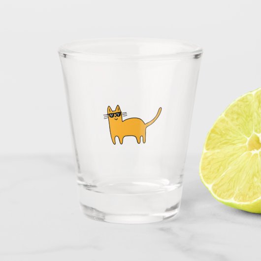 Coole Zonnebril Kat Shot Glas (Voorkant)