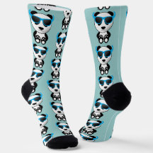 Coole zonnebril met blauwe patroon voor panda beer