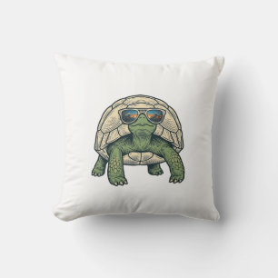 Coole zonnebril schildpad vintage vector ontwerp_1 kussen