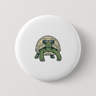 Coole zonnebril schildpad vintage vector ontwerp_1 ronde button 5,7 cm