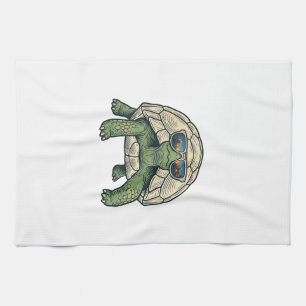 Coole zonnebril schildpad vintage vector ontwerp_1 theedoek