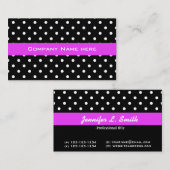 coole zwart - witte poka - dots visitekaartje (Voorkant / Achterkant)