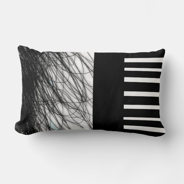 coole zwarte en witte kussen moderne chic (Voorkant)