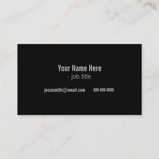 coole zwarte en witte moderne profielkaarten visitekaartje (Voorkant)