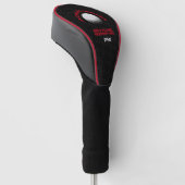 coole zwarte golf headcover met zijn naam (Schuin)