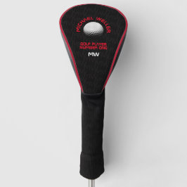 coole zwarte golf headcover met zijn naam