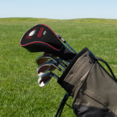 coole zwarte golf headcover met zijn naam (Insitu)