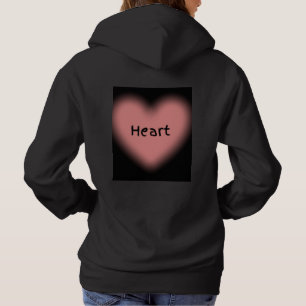 coole zwarte hoodie vol hart
