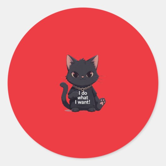 Coole zwarte kat stickers (Voorkant)