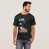 Coole zwarte Labrador surfhond T-shirt (Voorkant volledig)