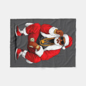 Coole zwarte man Kerstman Kerstmis Afrikaans Ameri Fleece Deken (Voorkant (Horizontaal))