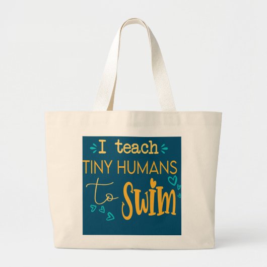 coole zwemcoach Ik leer kleine mensen zwemmen Grote Tote Bag (Voorkant)