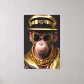 Cooler Affe mit Goldkette und Sonnenbrille Canvas Afdruk (Voorkant)