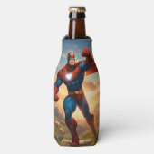 Cooler"Cool Hero Vibes: Superheld-geïnspireerde fl Flesjeskoeler (Fles Voorkant)