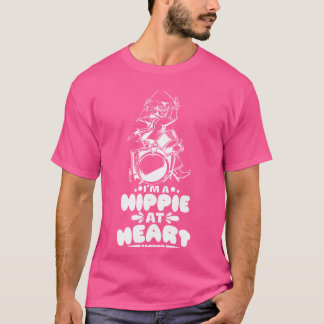 Cooler hippie vader drumt muziek familie t-shirt
