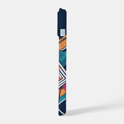 Cooler Junge, abstrakte dynamische Pop Kunst iPhone 15 Case (Linkerkant)