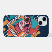 Cooler Junge, abstrakte dynamische Pop Kunst iPhone 15 Case (Achterkant horizontaal)