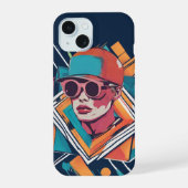Cooler Junge, abstrakte dynamische Pop Kunst iPhone 15 Case (Achterkant)