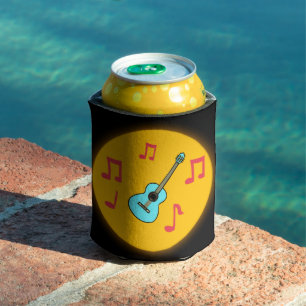 Cooler, koelbox, met gitaar en muzieknoten blikjeskoeler