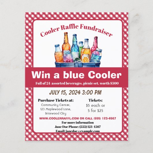 COOLER RAFFLE FUNDRAISER FLYER (Voorkant)