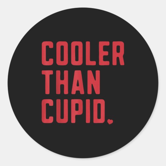 Cooler Than Cud Cute Valentine's Day Kids Boys Gir Ronde Sticker (Voorkant)