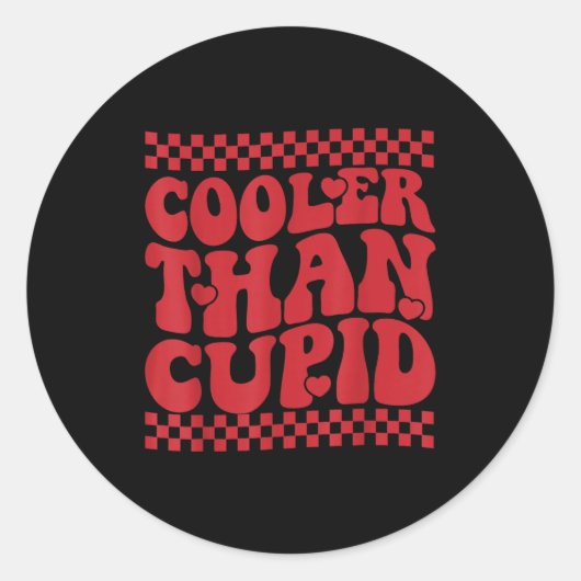 Cooler Than Cud Cute Valentine's Day Kids Boys Gir Ronde Sticker (Voorkant)