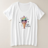 Cooler Than Ice Cream Pun Grote Maat T-shirt (Design voorkant)