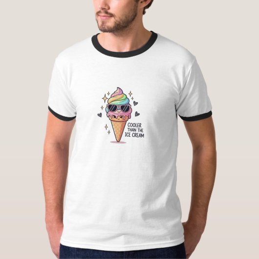 Cooler Than Ice Cream Pun T-shirt (Voorkant)