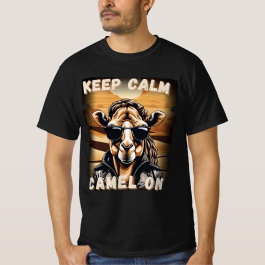 Cooles Kamel 'Keep Calm Camel On' T-shirt (Voorkant)