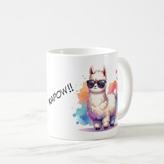 Cooles Llama mit Sonnenbrille Koffiemok (Voorkant rechts)