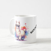 Cooles Llama mit Sonnenbrille Koffiemok (Voorkant links)