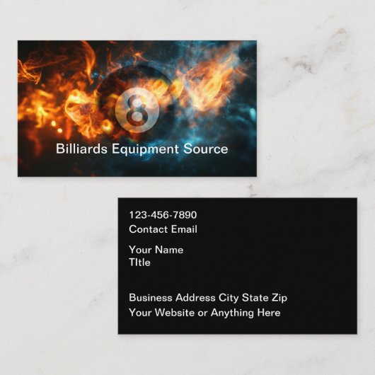 Coolest 8 Ball Billiards Business Cards Visitekaartje (Voorkant / Achterkant)