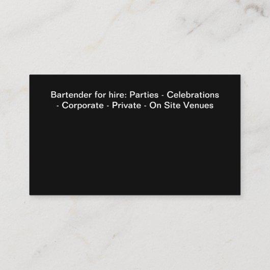 Coolest Bartender Modern Zakelijke Bellen Kaarten Visitekaartje (Achterkant)