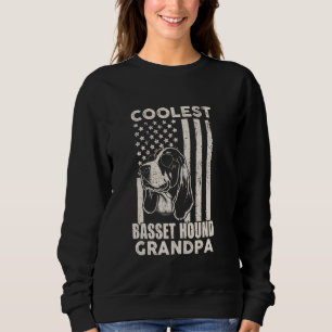 Coolest Basset Hound Grandpa Amerikaanse vlag Trui