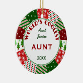 COOLEST-BEDRAG of elke naam kerstcadeau Keramisch Ornament (Rechts)